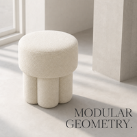 Pouf Minimaliste Gain de Place avec Surface Bouclé, Mini Tabouret Champignon pour Zone de Détente Moderne à Domicile
