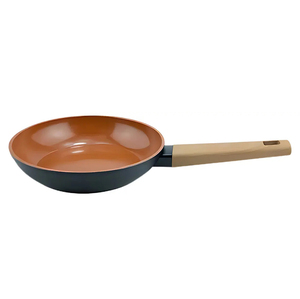 Ceramic Coated Pot <b>Pan</b> Silicone Glass <b>Lids</b> Wooden Soft Touch Handle Non Stick Forged 7 Piece Aluminium Cookware Set - Product Image 2