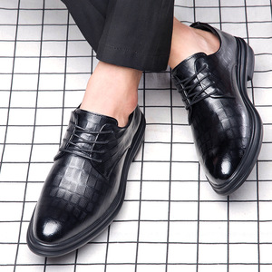 Chaussures habillées pour hommes en cuir noir à lacets, bout rond, pour le bureau et la carrière, toutes saisons, semelle extérieure en caoutchouc, semelle intermédiaire en EVA, doublure en PU - Product Image 3
