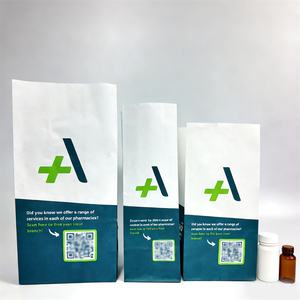Sac de <span class=keywords><strong>pharmacie</strong></span> <span class=keywords><strong>en</strong></span> papier kraft blanc brun avec logo personnalisé imprimé sur ordonnance médicale - Product Image 3