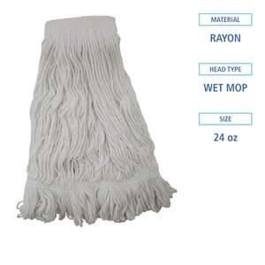 24 Onzas Cabezal de Mopa Premium de Rayón Saddleback para Boardwalk BWK524R-Blanco (12/Caja) - Product Image 1