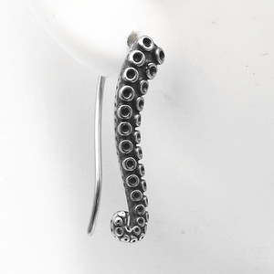 Pendientes yunnique de acero de titanio con diseño de garra de pez octogonal, forma geométrica de garra de pulpo con lunares para uso en la moda - Product Image 2