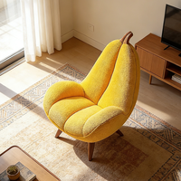 Fauteuil lounge moderne en forme de banane, tissu bouclé jaune, canapé simple, fauteuil d'appoint créatif de luxe pour salon, chambre à coucher