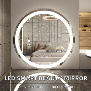 <span class=keywords><strong>Espejo</strong></span> de belleza inteligente de lujo con luces <span class=keywords><strong>LED</strong></span>, sensor de cuerpo de marco de vidrio para decoración de pared de baño, <span class=keywords><strong>espejo</strong></span> redondo moderno - Product Image 2