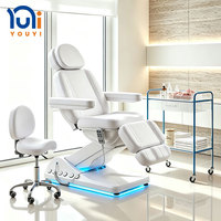 Fauteuil Cosmétique Électrique Réglable, Lit Facial, Chaise Esthétique Médicale en Cuir, Chaise de Massage Spa pour Salon de Beauté et Clinique