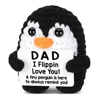 Poupée pingouin positive en crochet fait main, mini jouet en peluche tricoté, cadeau de mariage pour papa, mari, femme, pour la décoration, 100% fait main
