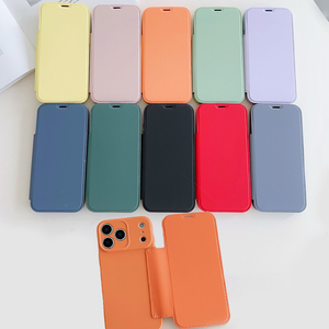 Peau Tactile TPU + PU Cuir Flip Portefeuille Téléphone étui pour <span class=keywords><strong>iphone</strong></span> Air <span class=keywords><strong>11</strong></span> 12 13 14 15 16 17 <span class=keywords><strong>Pro</strong></span> Max Emplacements Pour Cartes Couverture De Protection Complète - Product Image 1