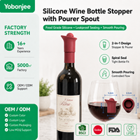 Bouchon verseur réutilisable en silicone pour bouteille de vin, anti-fuite, qualité alimentaire, accessoires de scellage à visser