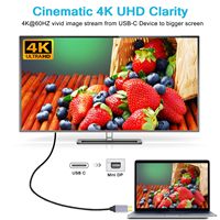 4K 60Hz USB C zu Mini DisplayPort Mini DP Kabel für MacBook Pro Air und iPhone 15 16 Mehr