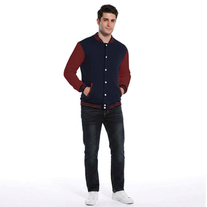 Blouson universitaire d'hiver pour homme de haute qualité, dernier design, respirant, couleur unie, col montant, logo frontal avec service OEM - Product Image 1