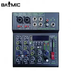 Portable USB audio interface 4 channel audio mixer console home studio computer recording 99 DSP effects