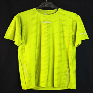 เสื้อยืดกีฬาแขนสั้นลายเรขาคณิตสำหรับผู้ชาย PUFFIN SPORTS แบบสั่งทำพิเศษ (OEM) แห้งเร็ว คอกลม ทรงปกติ ผ้าถัก พิมพ์ลายซิลิโคน - Product Image 5