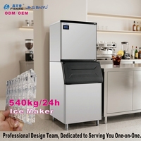 Machine à glaçons demi-cube BY-1200W(B) 540 kg, refroidie par eau, haute efficacité, pour les magasins de boissons fraîches