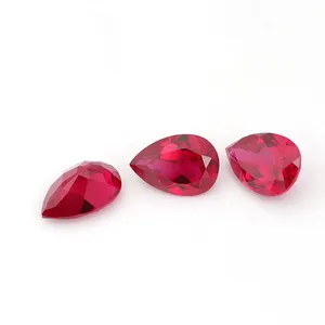 pear cut Beautiful ruby loose stone luxury custom for jewelry making Lab Grown Gemstones Ruby Synthetic Ruby Stone diamond
