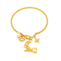 Bracelet ouvert à double tressage antique de rêve, non en acier inoxydable, avec étoile en diamant montée, pour fabricants de multi-accessoires DIY
