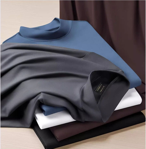 Maglietta a Collo Alto in Modal e Cotone di Alta Qualità, T-shirt Casual a Maniche Lunghe Lavorata a Maglia per <span class=keywords><strong>Uomo</strong></span> - Product Image 2
