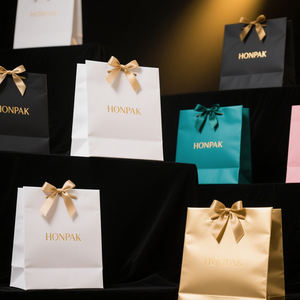 Honpak ถุงของขวัญเครื่องประดับขนาดเล็กขนาดเล็กหรูหราพร้อมฝาปิดริบบิ้นบรรจุภัณฑ์เครื่องประดับพรีเมี่ยมพิมพ์ลายดิจิตอลและเคลือบ - Product Image 2