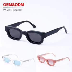 Lunettes de soleil polarisées ovales tendance UV400 2025 Lunettes de soleil épaisses en acétate pour femmes Lunettes de soleil rétro pour hommes Vintage - Product Image 1