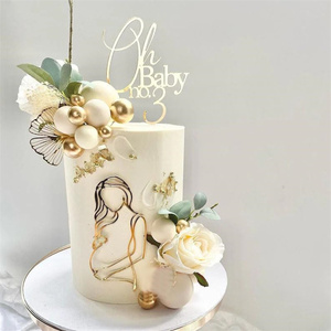 Décoration de gâteau en acrylique pour les femmes enceintes, pour mariage, <span class=keywords><strong>anniversaire</strong></span>, fête prénatale - Product Image 1