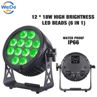 Projecteur PAR LED RVBWAUV 1218W étanche IP66 sur batterie avec température de couleur réglable et contrôle DMX512 pour événements scéniques extérieurs