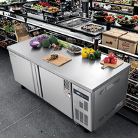 Réfrigérateur sous comptoir ultra-grande capacité, 2 portes, en acier inoxydable, avec plan de travail réfrigéré – Vente chaude