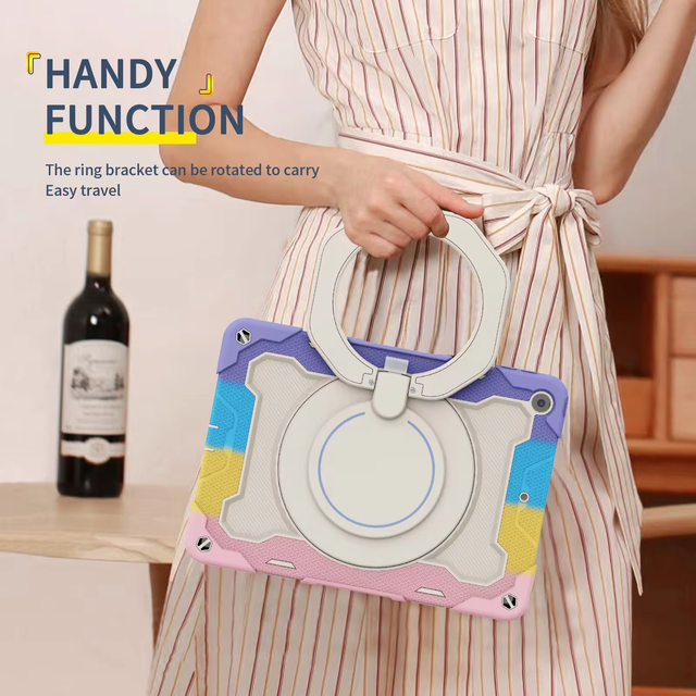 Heavy Duty Kids Protective Tablet Case for iPad 10.2 Shockproof Cover with 360 Rotating Stand for  Samsung Huawei Oppo Lenovo