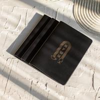 Porte-menu vintage personnalisé A5 de haute qualité en similicuir gaufré avec porte-logo estampé or pour restaurant et bar