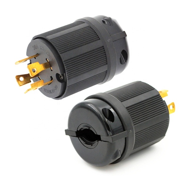 30A Generator Plug NEMA L14-30P 4 Pin Male Twist Lock 125/250V Industrial Electrical Plug Replacement