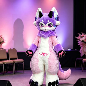 Costume intégral en fourrure de renard cornu, couleur personnalisée, peluche douce et moelleuse, vente en gros pour événements d'exposition et de cosplay - Product Image 5