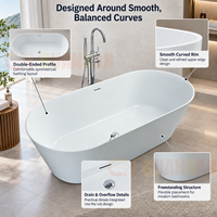 Baignoire autoportante en acrylique OEM, ovale, pour deux personnes, idéale pour les projets hôteliers, villas et salles de bain
