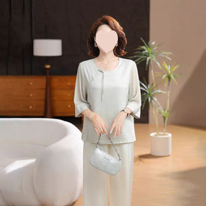 Elegante Camisa <span class=keywords><strong>de</strong></span> Mujer con Cierre <span class=keywords><strong>de</strong></span> Nudo Estilo Chino y Caída Suave para una Apariencia Sofisticada <span class=keywords><strong>de</strong></span> <span class=keywords><strong>Verano</strong></span> - Product Image 5