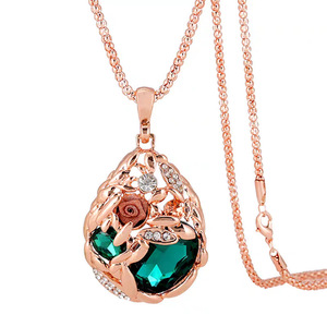 Luxury Water Drop Necklace Zinc Alloy Pave Setting Pendant Party Jewelry Fashion Accessory - Product Image 5