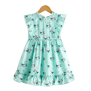 Thời Trang Mới Màu Xanh Lá Cây Hoa Tùy Chỉnh Màu Sắc Dễ Thương Ăn Mặc Giản Dị Mềm Ấm Cúng Áo Dài Cho Trẻ Mới Biết Đi Cô Gái Ngắn Tay Áo Dresses Hot Bán - Product Image 1