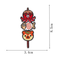 Japanse Sprout Pet String Burning Borduurwerk strijkpatches met konijn, panda, vos, vis en beer voor DIY kleding, tassen en hoeden