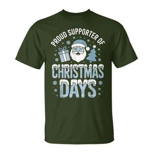 T-shirt « Proud Supporter Of Christmas Days » avec motif Joyeux Noël, taille adulte unisexe - Product Image 1