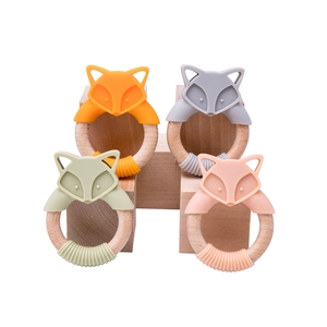 Nouvellement Conçu <span class=keywords><strong>Renard</strong></span> Animal À Mâcher Hêtre Anneau De Qualité Alimentaire Silicone Bébé Anneau de <span class=keywords><strong>Dentition</strong></span> Jouet - Product Image 3