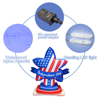 Drapeau américain gonflable LED de 1,5 m pour le 250e anniversaire des États-Unis, motif étoile, pour la 4ème de juillet, la fête de l'Indépendance, décoration patriotique pour jardin et cour