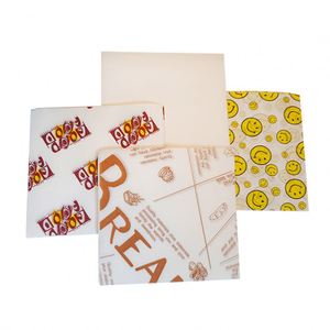 Papier d'emballage alimentaire personnalisé, résistant à l'huile, pour boulangerie, papier ciré, design attrayant, emballage jetable pour hamburgers, à emporter - Product Image 4