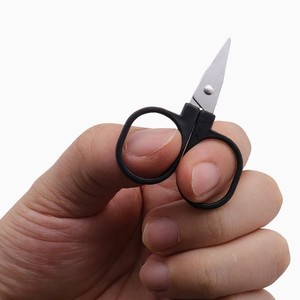 Mini Stainless Steel <b>Thread</b> Scissors With Black Plastic Handles Small Size For Tailoring And Cross Stitch Cutting Tools - Product Image 1