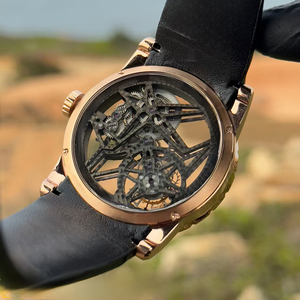 Reloj Mecánico Manual de Alta Gama para Hombre, con Tourbillon Volante, Luminoso, Negro, Resistente al Agua, con Esqueleto en Oro Rosa - Product Image 3