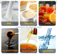Machine d'emballage automatique à remplissage par gravité contrôlée par PLC pour sachets et pochettes liquides en forme de fût, haute productivité