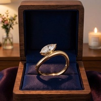 Bague en or blanc massif 18 carats avec diamant de laboratoire taille marquise, solitaire, bijou de fiançailles unisexe de luxe, certifié IGI
