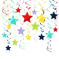 EASTTERN 30 PCS Décorations de plafond en forme d'étoiles multicolores arc-en-ciel pour mariages/anniversaires