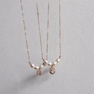 Cadena para Clavícula Envuelta en Oro de 14K, Cadena de Cuentas de Temperamento Simple con Perla Natural Pequeña de Luz Intensa para Mujer - Product Image 4