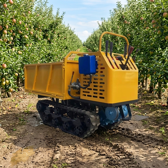Remote Control Crawler Mini Dumper Electric Transporter 6.3KW Engine 0.4m Bucket Farm Garden Construction Use