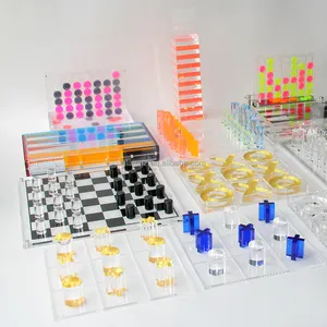 Custom Acrylic Chess Set Chess Board Games Checkers Building Blocks Luxury Backgammon <strong>Tic</strong> <strong>Tac</strong> <strong>Toe</strong> - Product Image 2