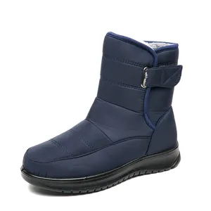 Groothandel Trendy Grote Maat Canvas Waterdichte Thermische Pluche Winterschoenen Haak Lus Dames Snowboots