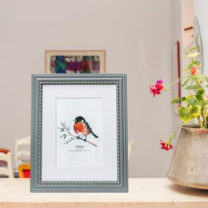 Custom 8x10 Wood <strong>Picture</strong> <strong>Frame</strong> Vintage Beaded Inner <strong>Border</strong> Vertical and Horizontal for Tabletop or Wall Hanging - Product Image 1