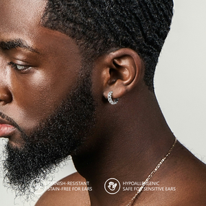 Boucles d'oreilles créoles Huggie en argent sterling 925 plaqué or 14K avec zircone cubique, hypoallergéniques, effet glacé étincelant, pour hommes et femmes, <span class=keywords><strong>bijoux</strong></span> hip-hop, 15mm, éblouissantes - Product Image 6