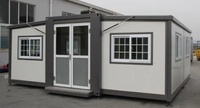 Maison conteneur pliable et extensible, bâtiment modulaire portable pour camping, bureau, secours d'urgence, logement